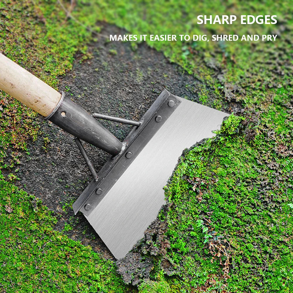 Pá de limpeza de metal 30cm em aço inoxidável - Ferramenta multifuncional para jardinagem e remoção de ervas daninhas